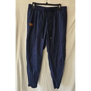 JMIERR Mens Casual Joggers Pants - Cotton Blend Drawstring Chino Pants Blue Sz L